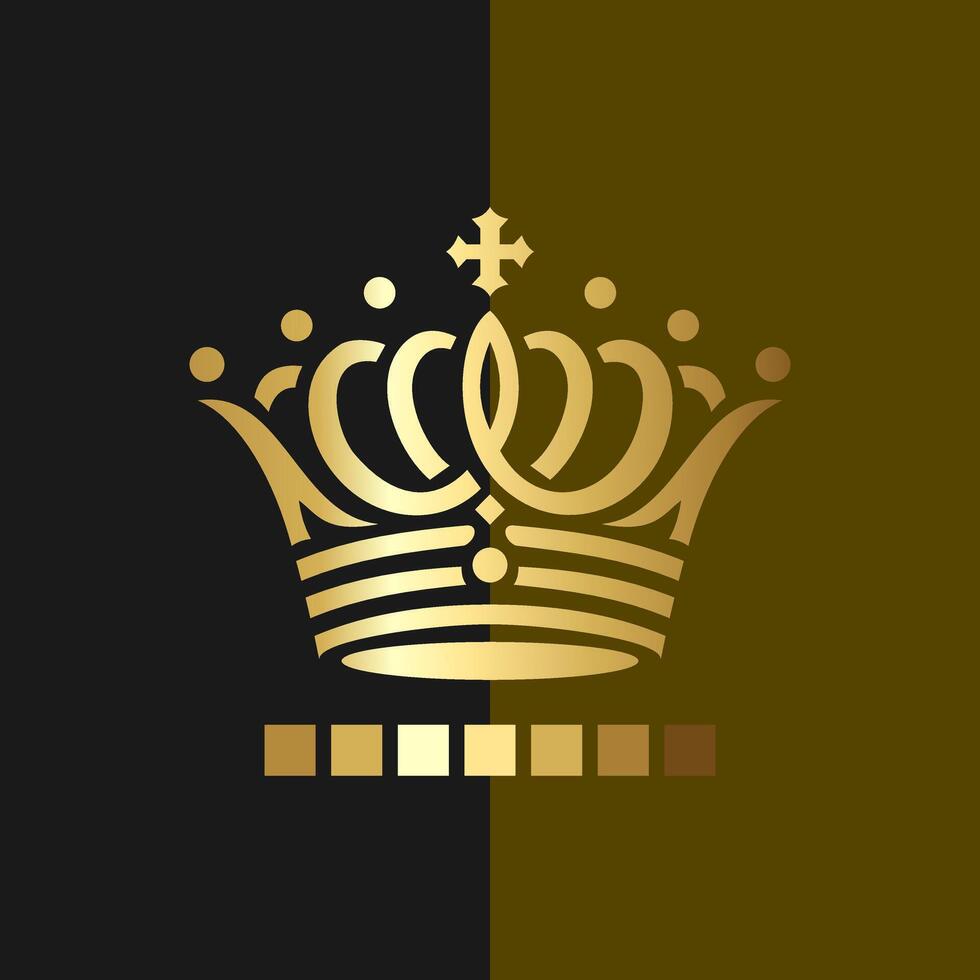 Gold color crown logo with sample color available vector