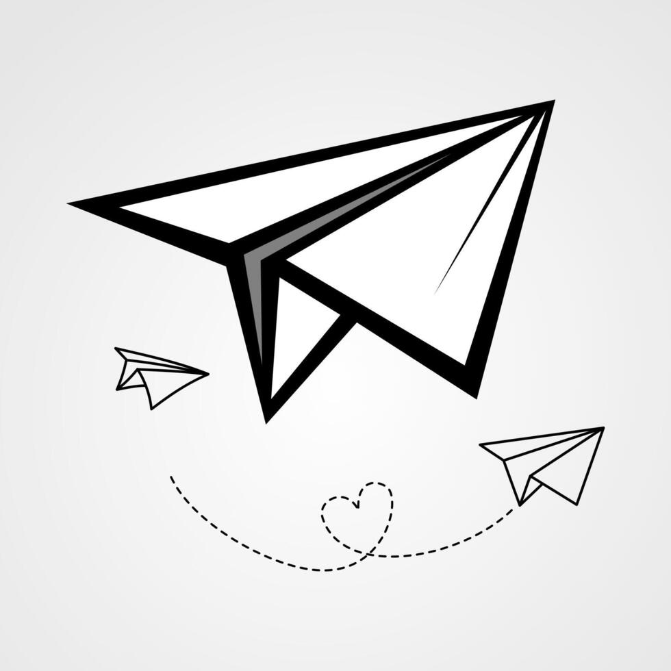 Paper ships set on white background vector