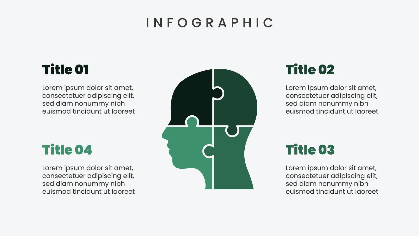 Modern infographic template with head puzzle illustration vector