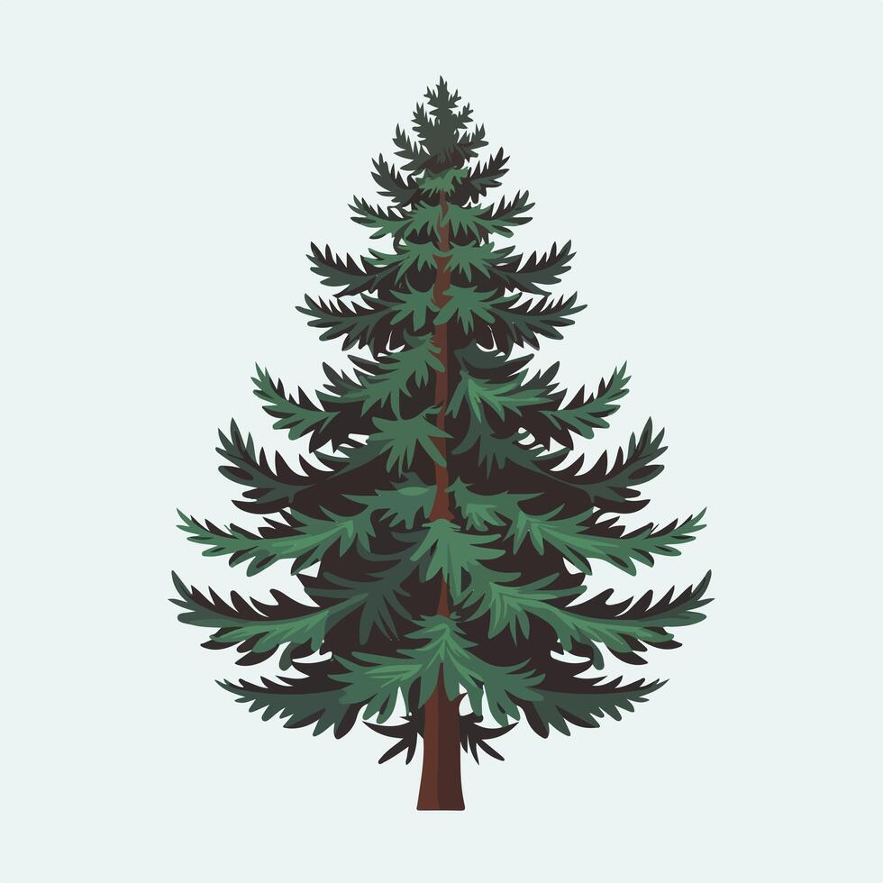 Modern Pine Tree Artwork in a Minimalist Look vector