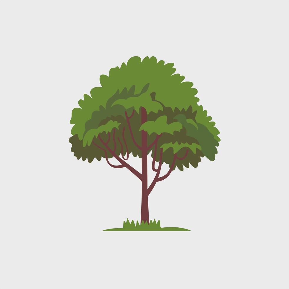 Elegant Flat Small Tree on a Blank White Space vector