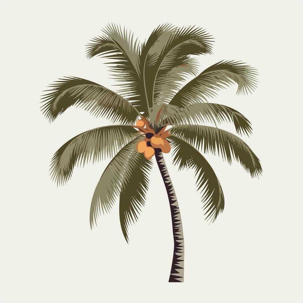 Tropical palm tree illustration vector