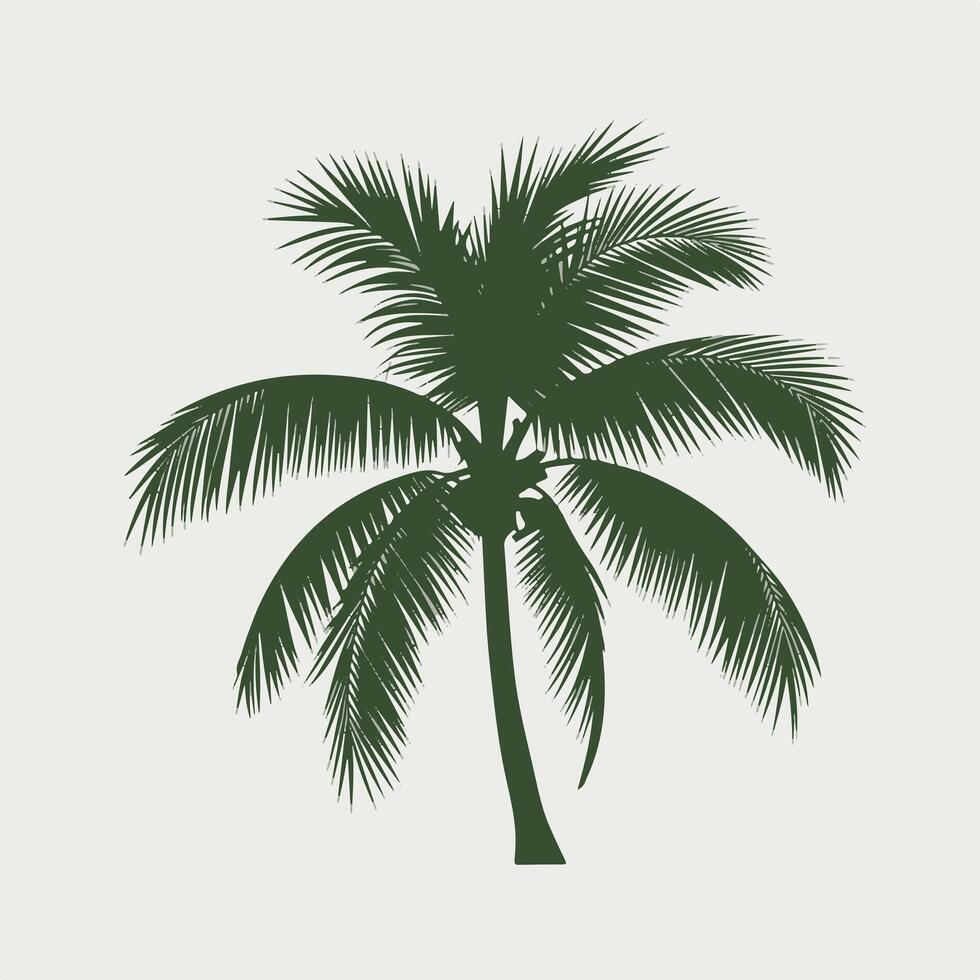 A palm tree is shown in a simple style vector