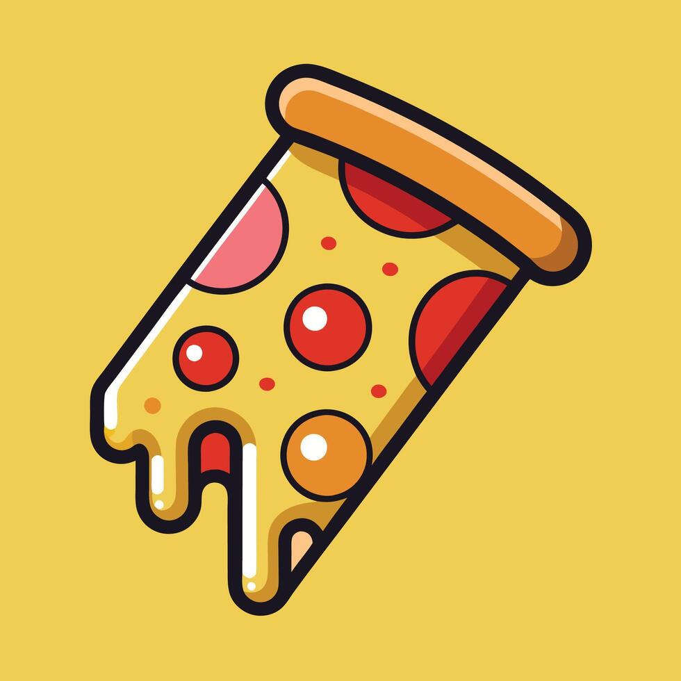 Flying Pizza Slice Design vector