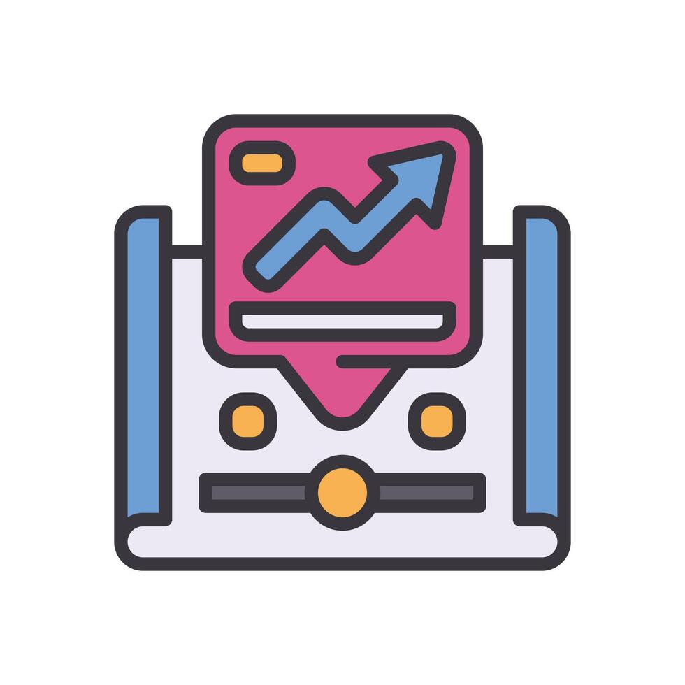 blueprint filled color icon vector