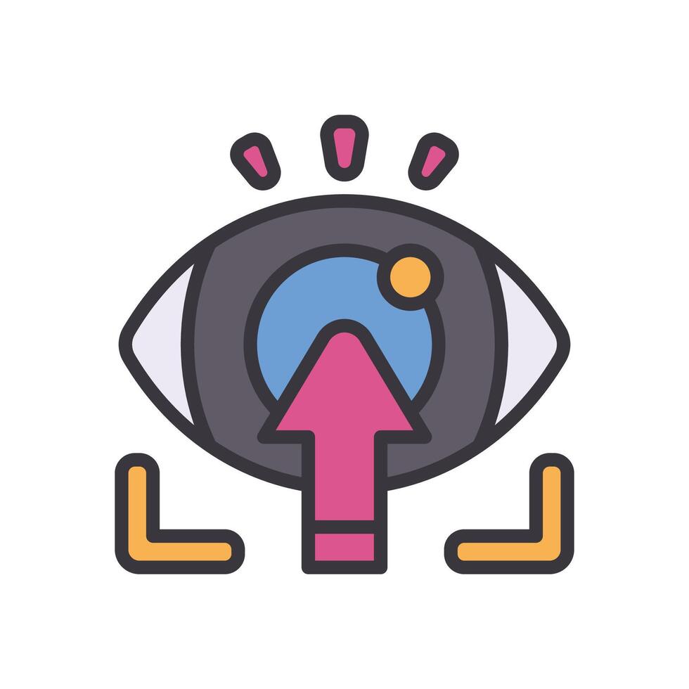 vision filled color icon vector
