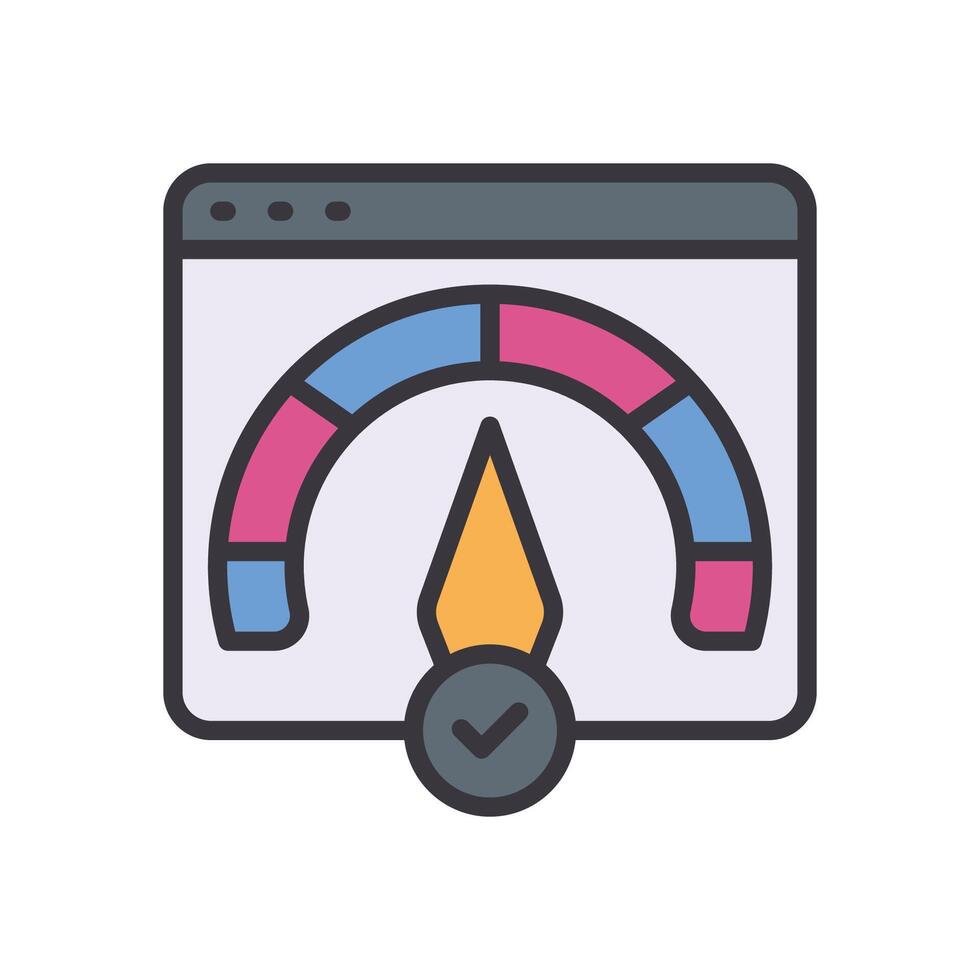 web performance filled color icon vector