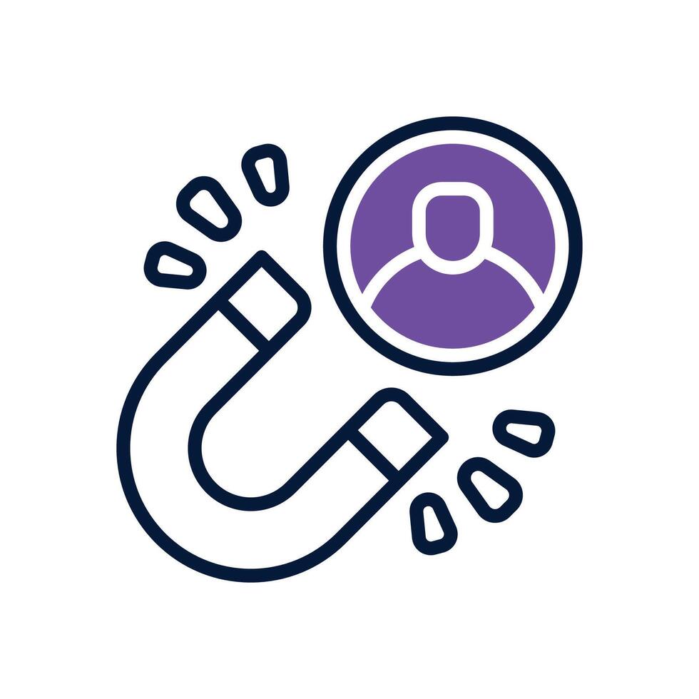magnet audience dual tone icon vector