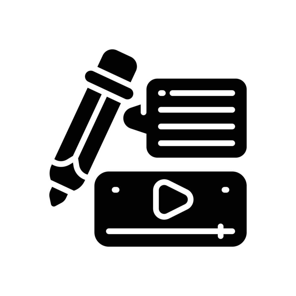 content creation solid icon vector