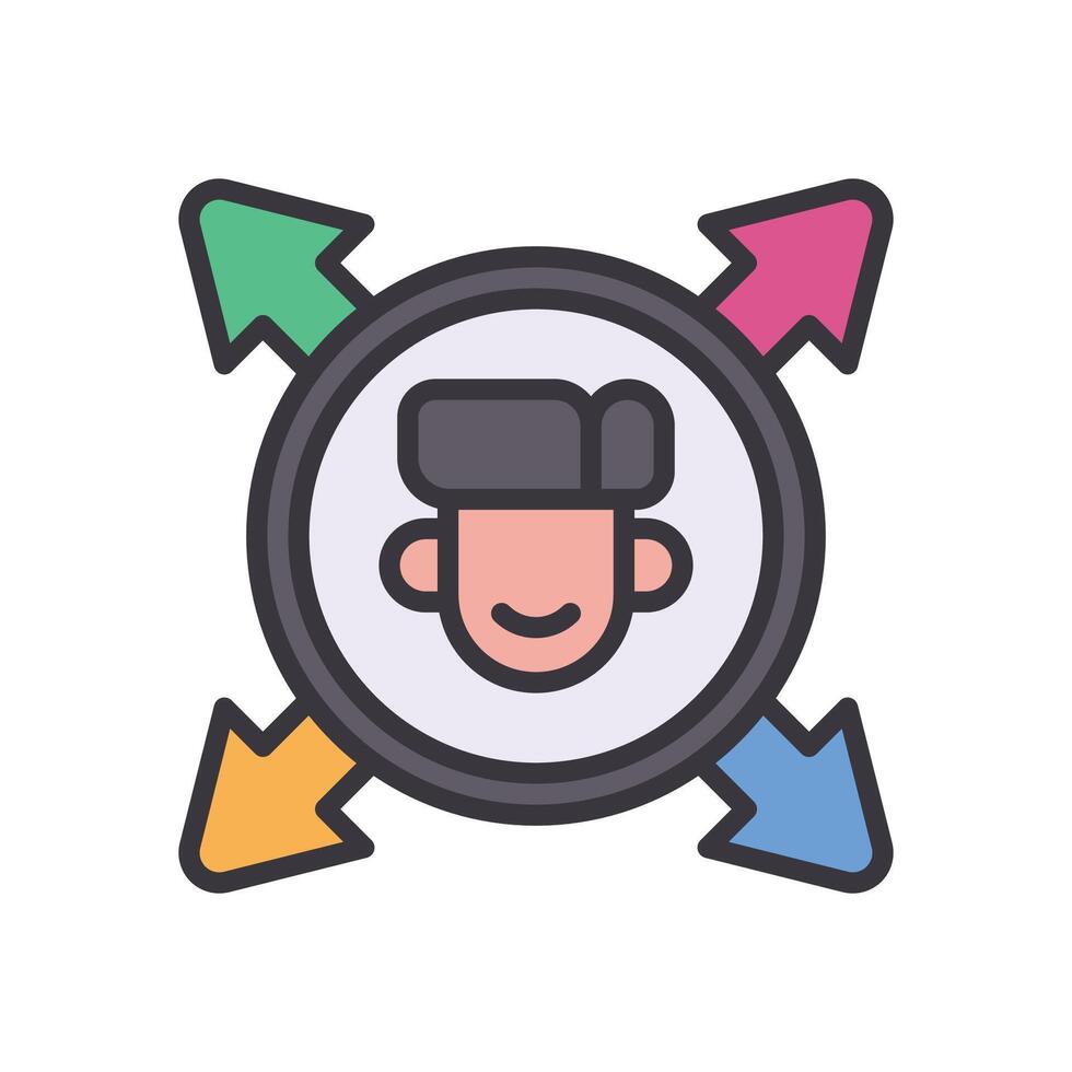 orientation filled color icon vector