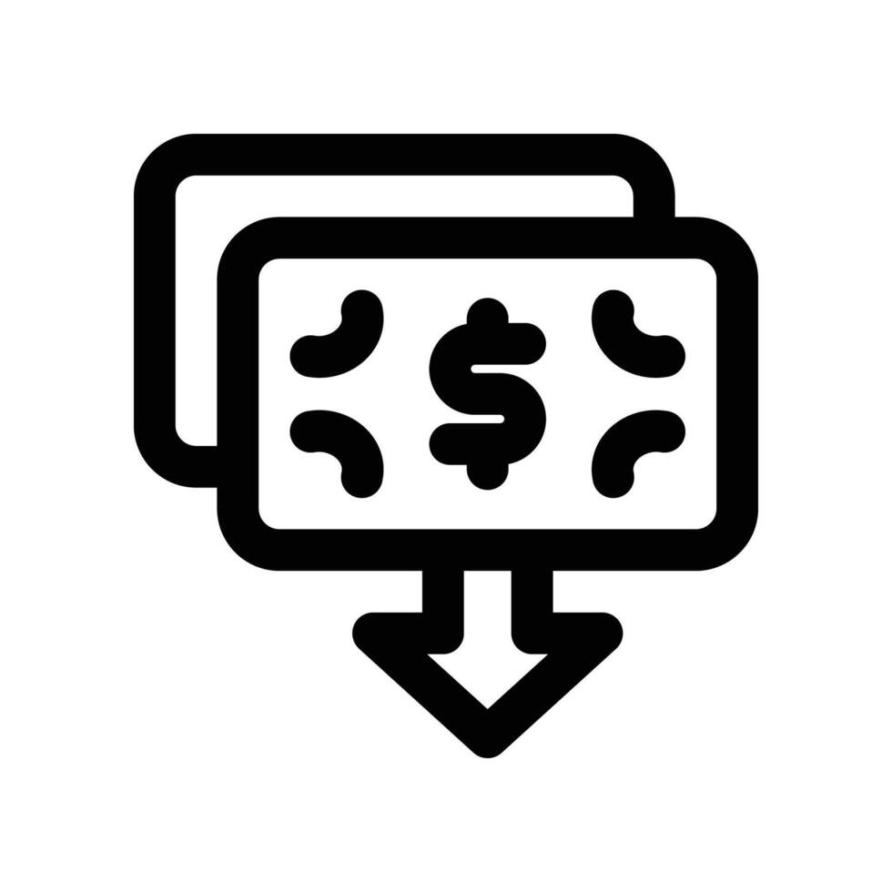 money loss lineicon vector
