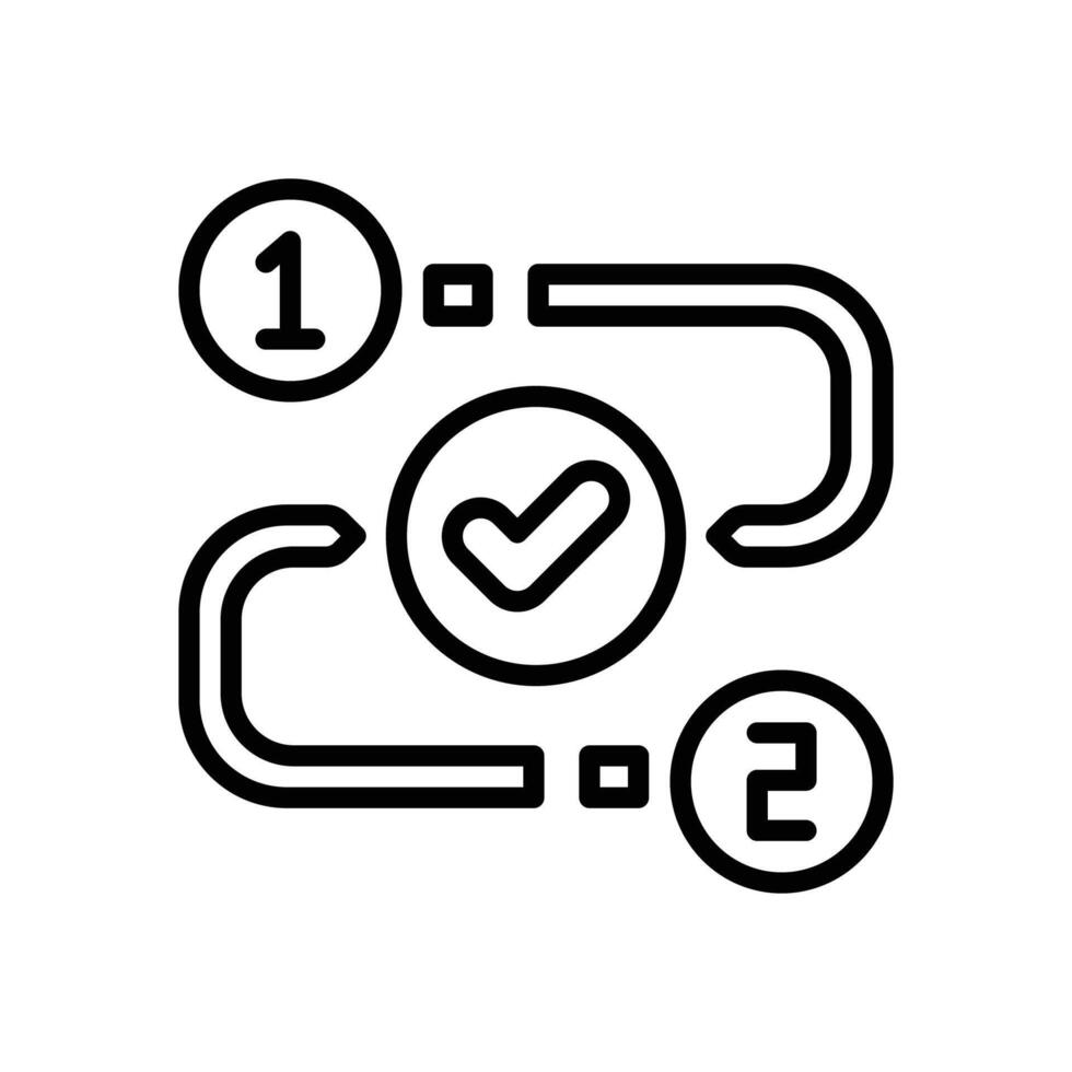 working process line icon vector