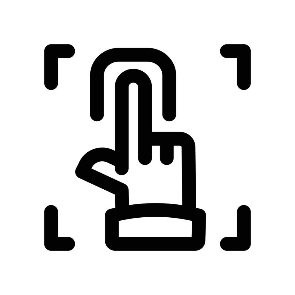 fingerprint scanner lineicon vector