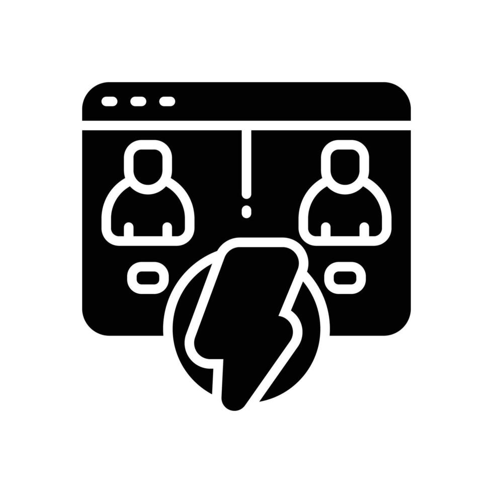 virtual collaboration solid icon vector