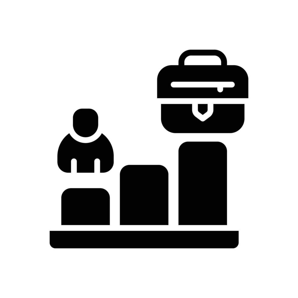 career growth solid icon vector