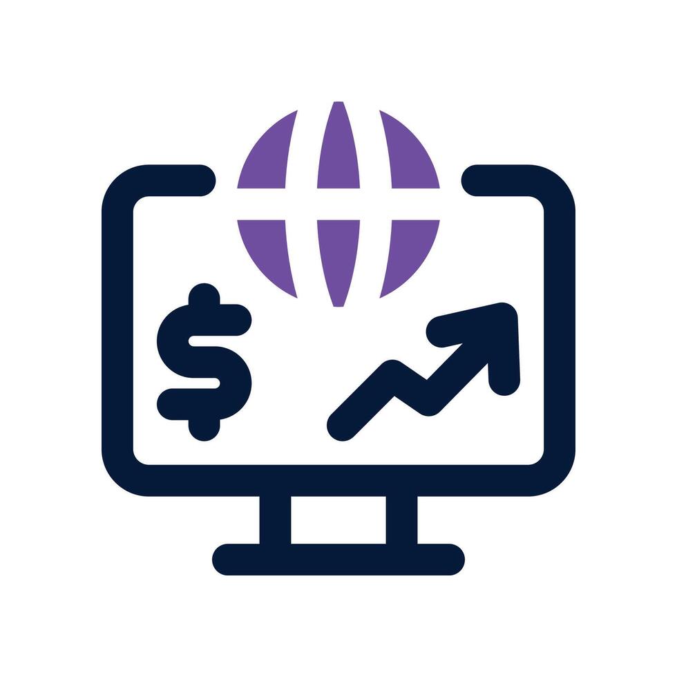 economy global dual toneicon vector