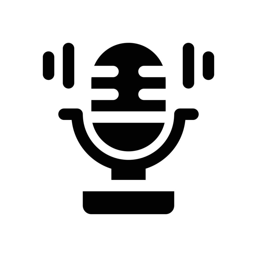 podcast glyph icon. Strong and solid icon for websites, mobile interfaces, presentations, and visual branding. High quality and easy to edit. vector