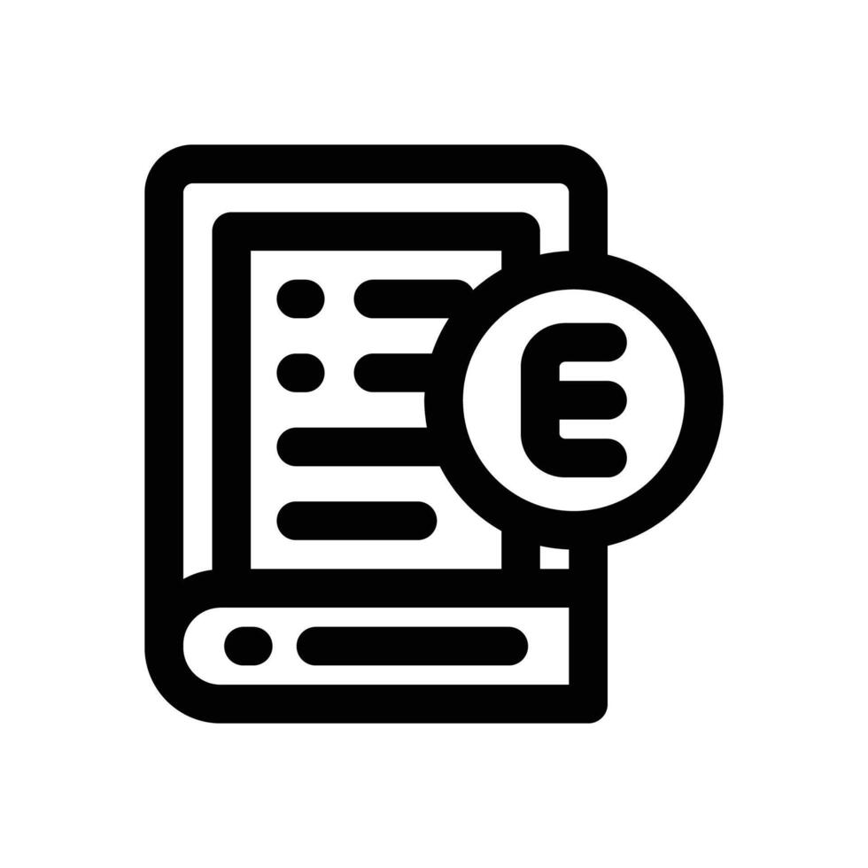 ebook line icon. Clean and minimalist icon for websites, mobile apps, presentations, and logos. Fully scalable and customizable for any project. vector