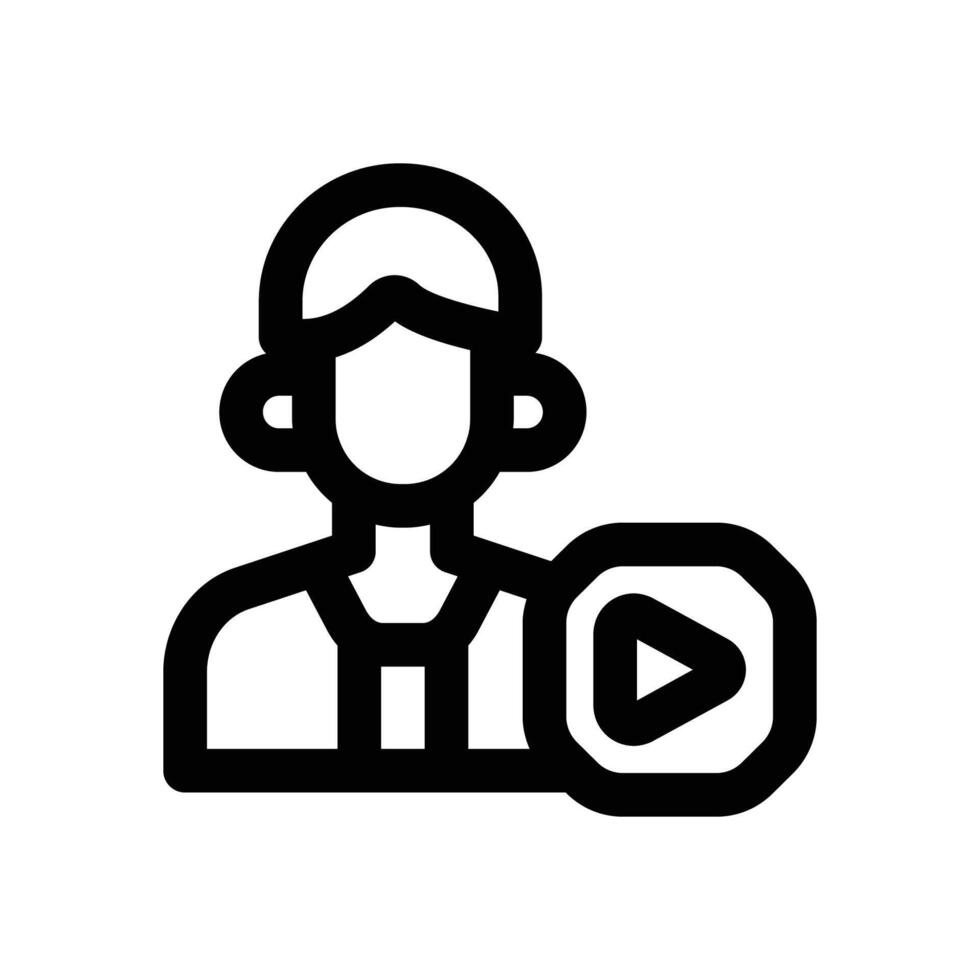 content creator line icon. Clean and minimalist icon for websites, mobile apps, presentations, and logos. Fully scalable and customizable for any project. vector