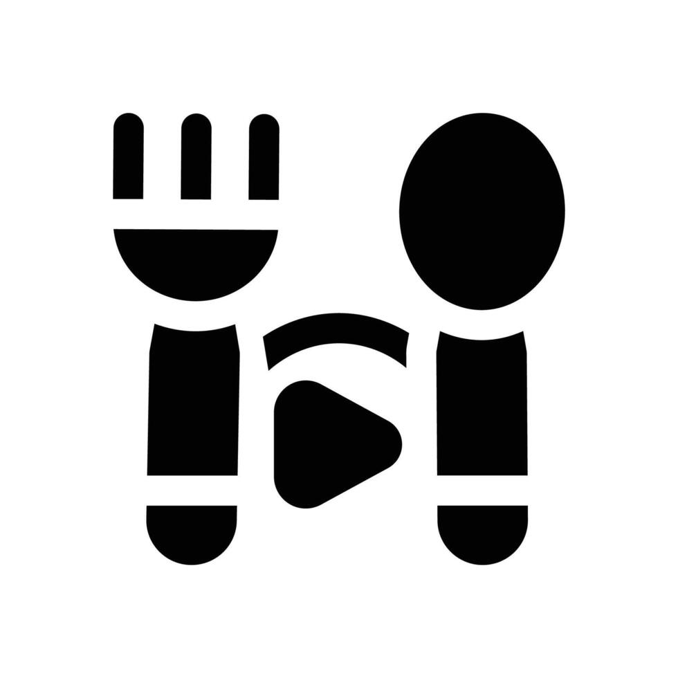 food vlogger glyph icon. Strong and solid icon for websites, mobile interfaces, presentations, and visual branding. High quality and easy to edit. vector