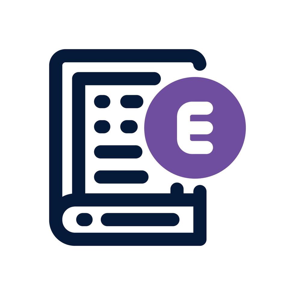 ebook dual tone icon. Sleek and modern icon for websites, mobile apps, marketing materials, and corporate design. Fully scalable and ready to use. vector