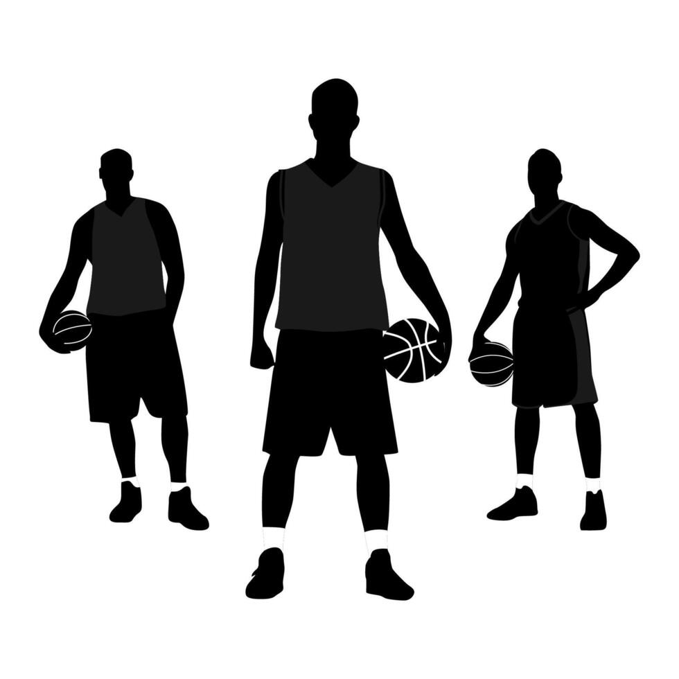 Silhouette of a Basketball Player in black vector
