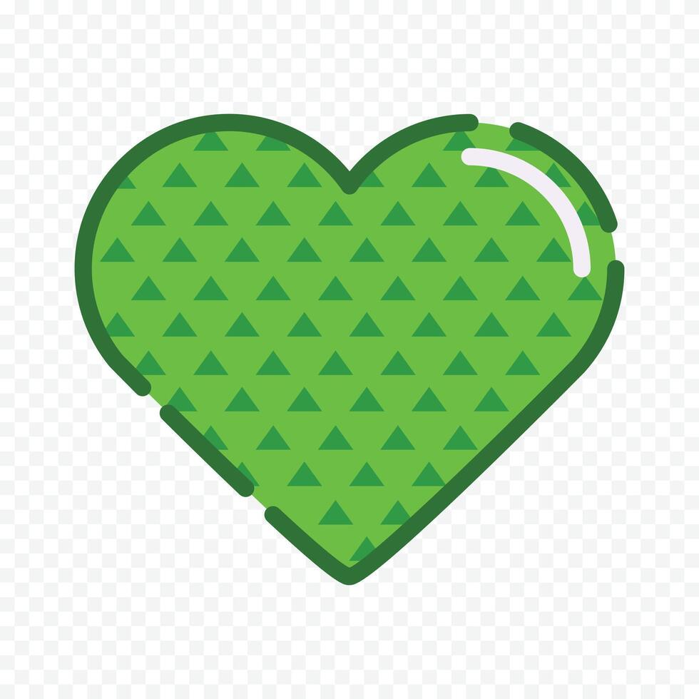 Green heart isolated illustration on a white background vector