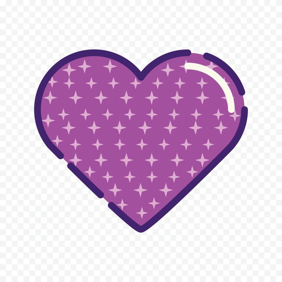 Purple heart isolated design on white vector