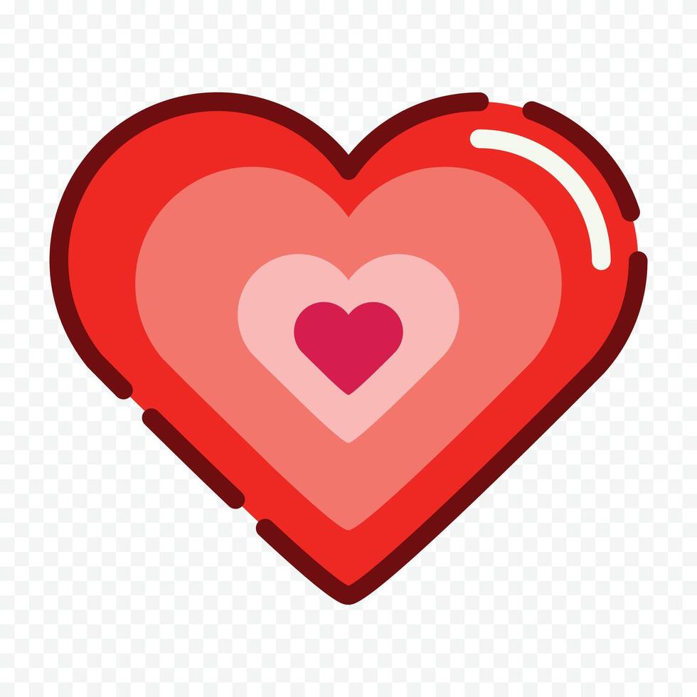 Red heart illustration design on the white background vector