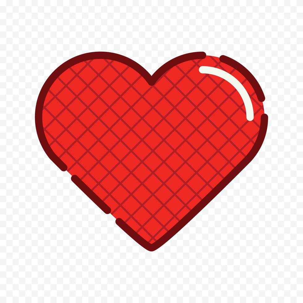 Red heart illustration design on white vector