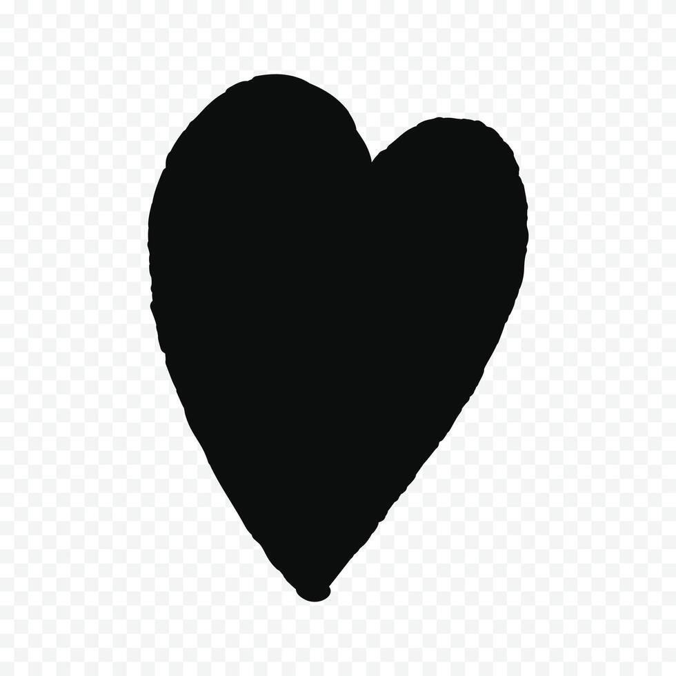 Black heart design on a white vector