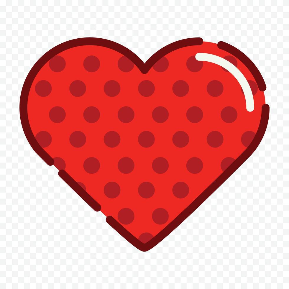 Red heart illustration isolated on a white vector