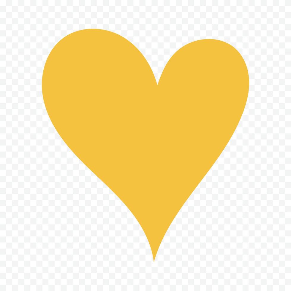 yellow heart isolated design on white background vector