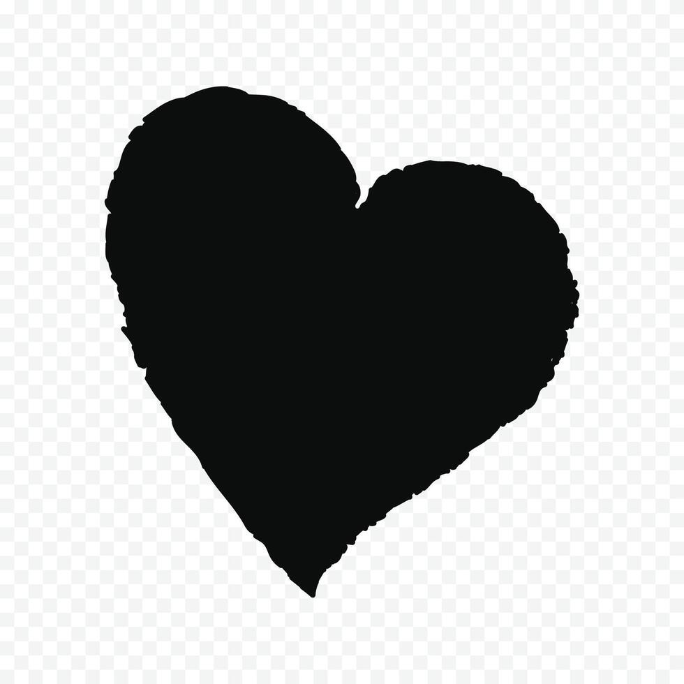 Black heart design vector