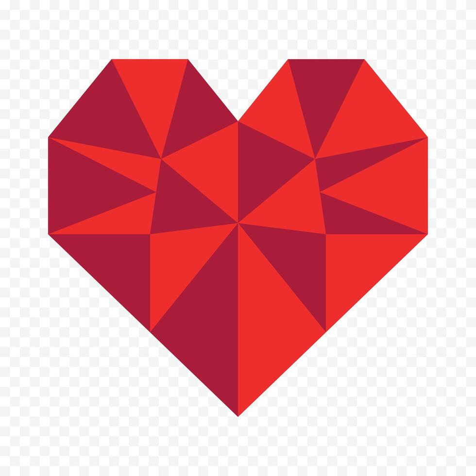 Red heart illustration design on white background vector
