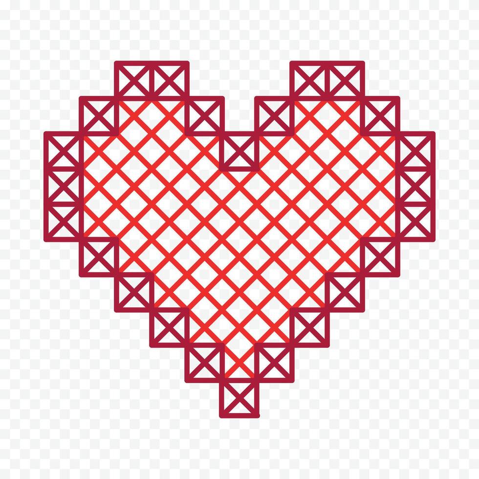Red heart illustration isolated on a white background vector