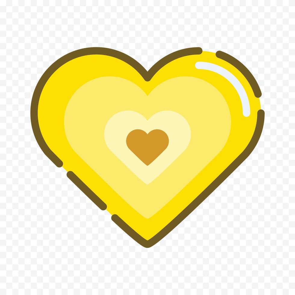 yellow heart isolated design on the white background vector