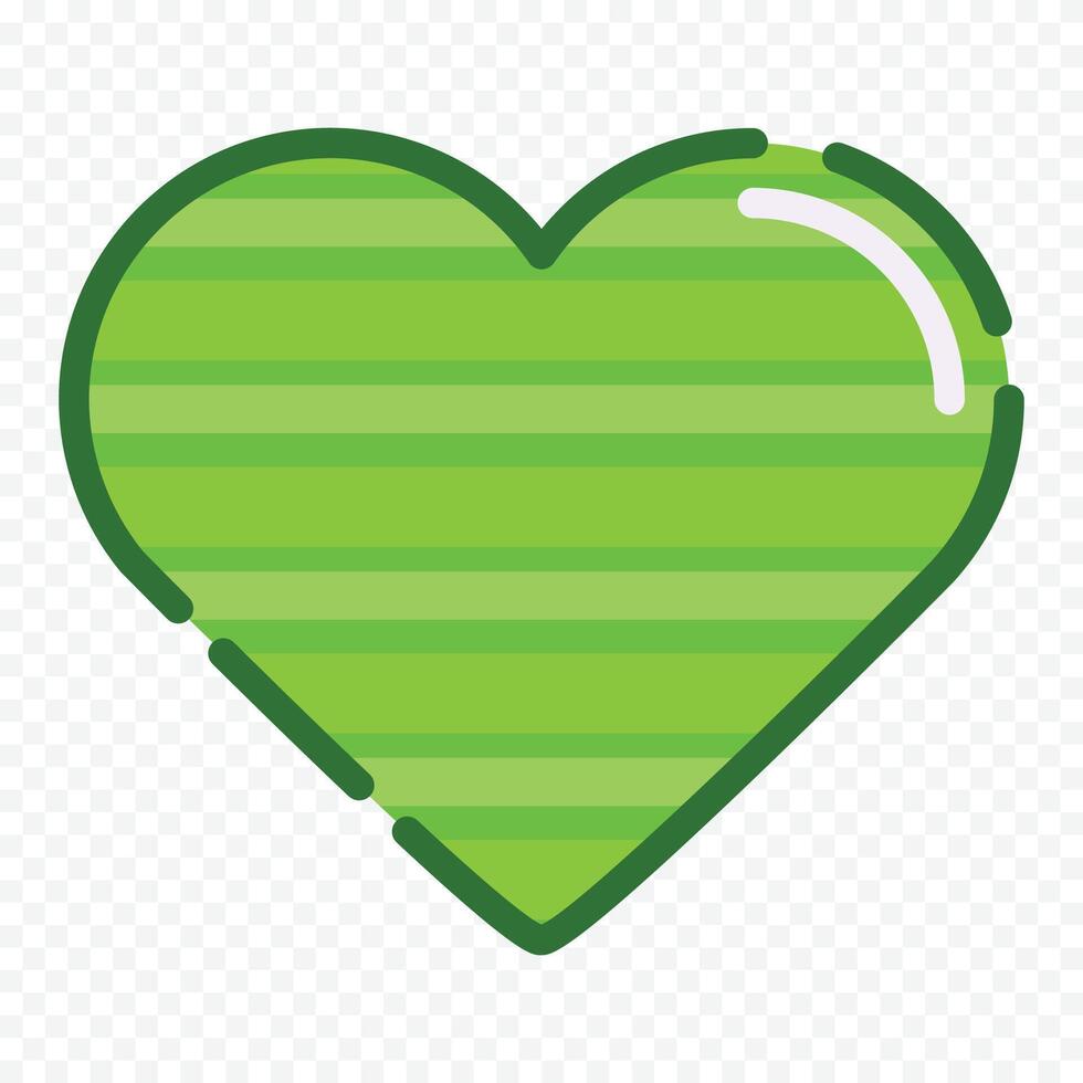 Green heart illustration isolated on the white vector