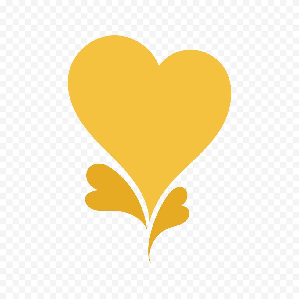 yellow heart element design on white vector