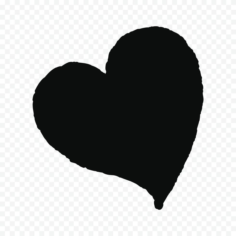 Black heart design on white background vector