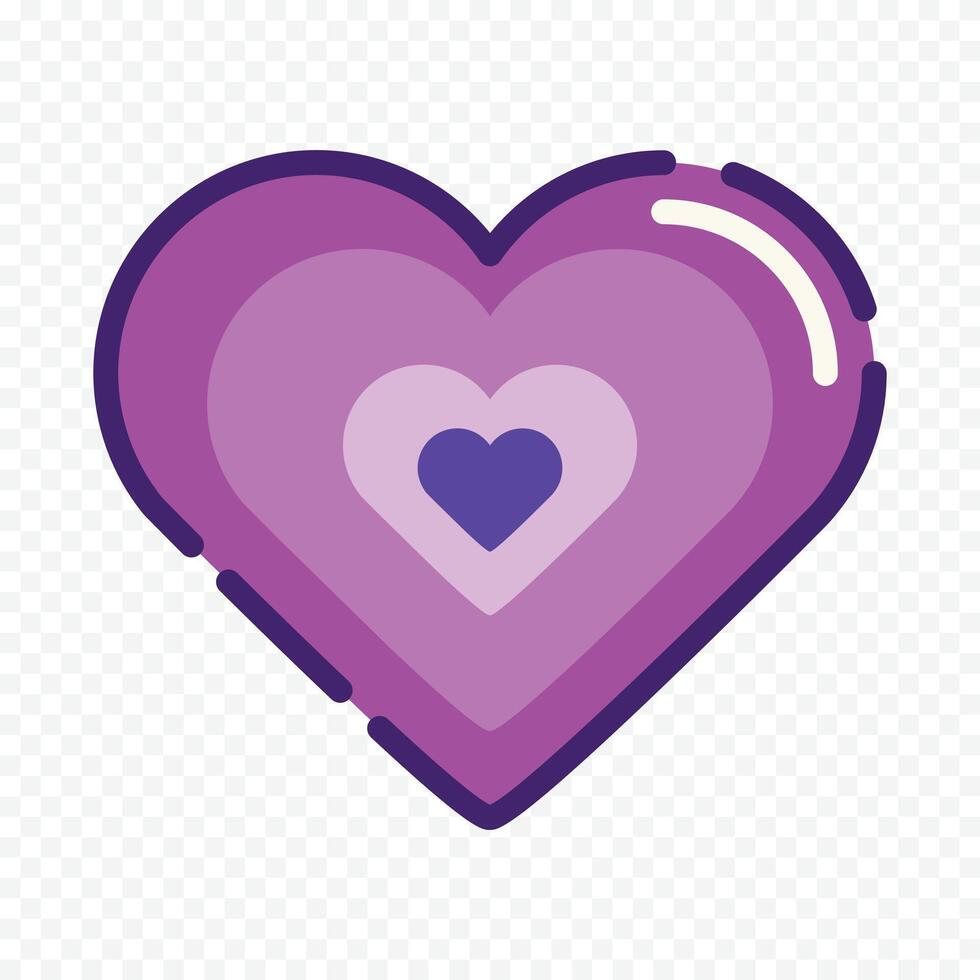 Purple heart isolated design vector