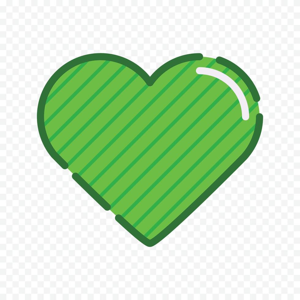 Green heart illustration isolated on white vector