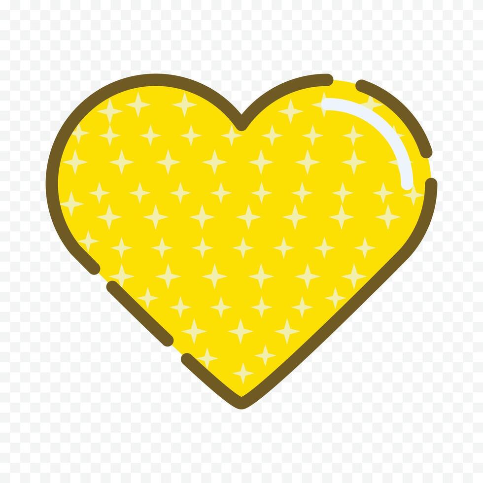 yellow heart illustration design on white vector