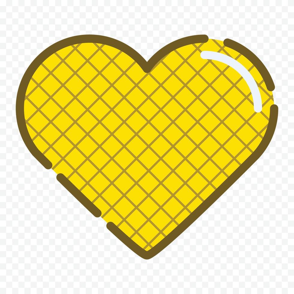 yellow heart element design on the white vector