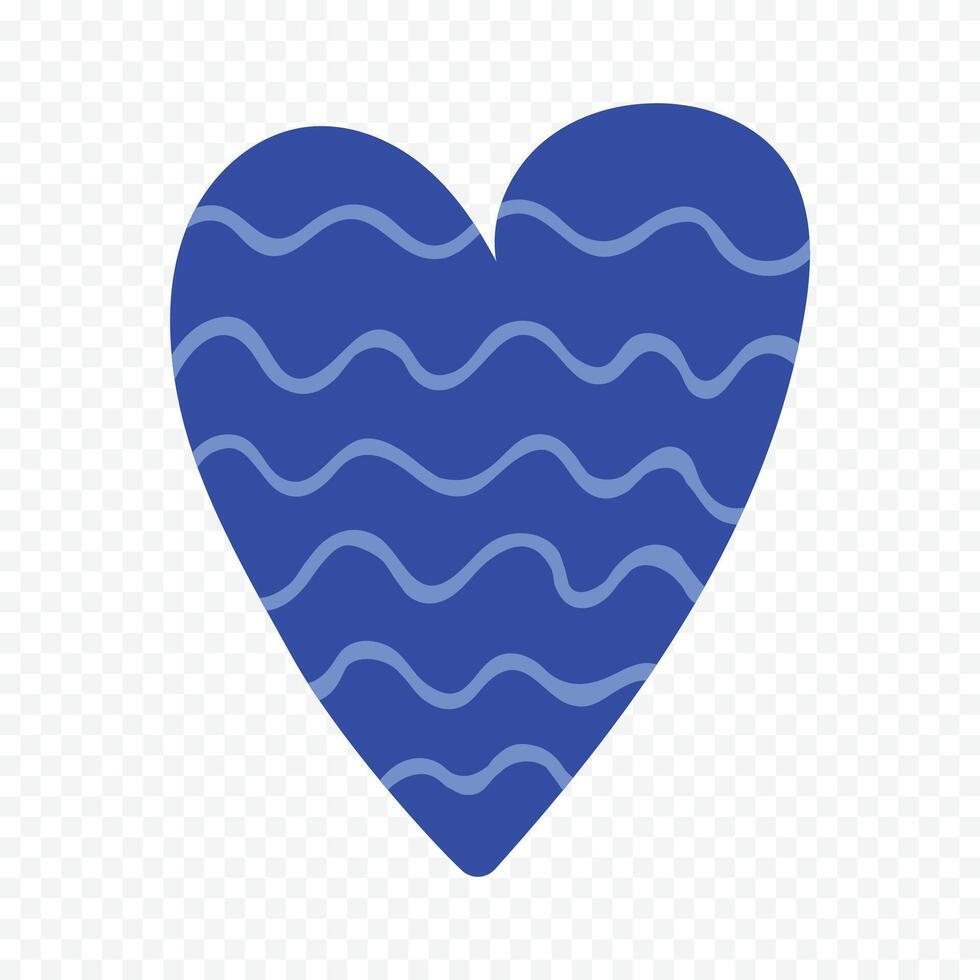 Blue heart element design on white vector