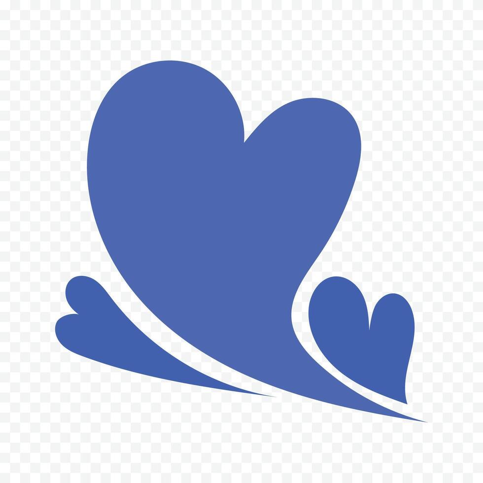 Blue heart isolated design on white background vector
