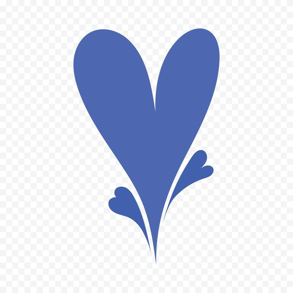 Blue heart illustration design on the white vector