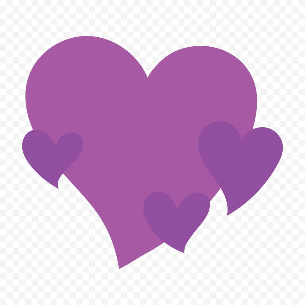 Purple heart illustration isolated on the white vector