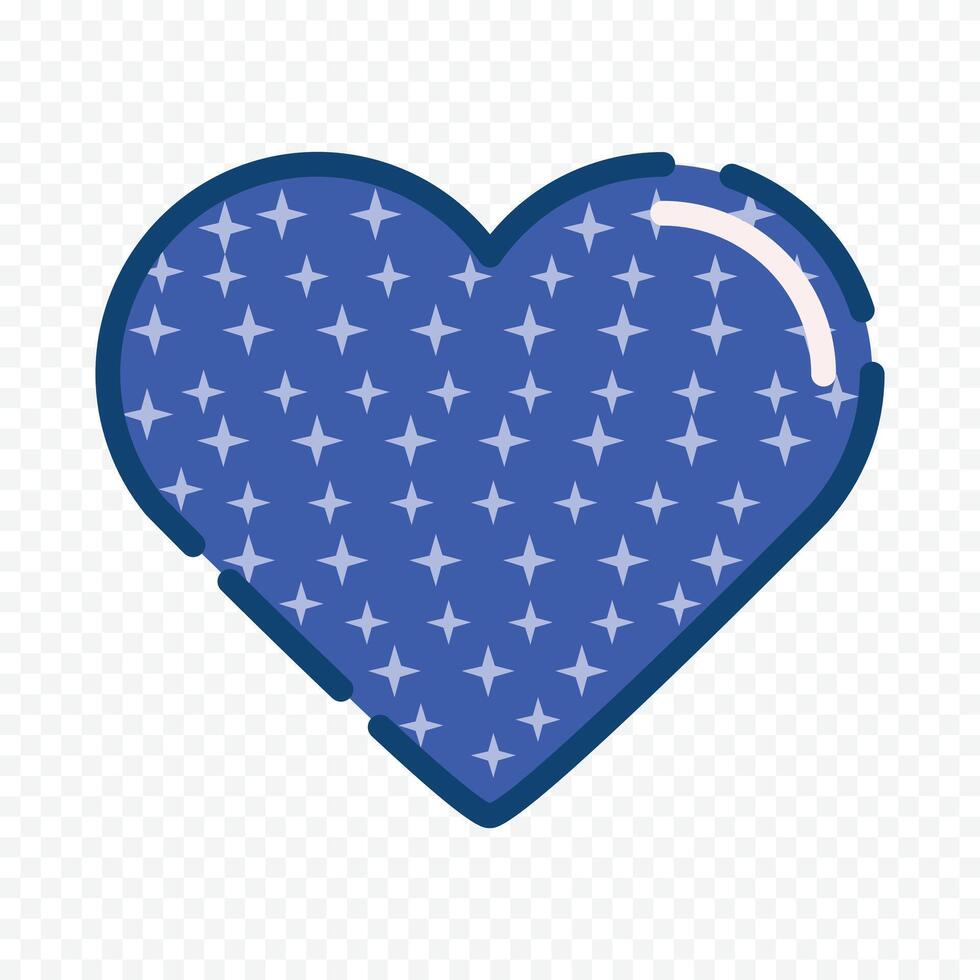 Blue heart isolated design on white vector