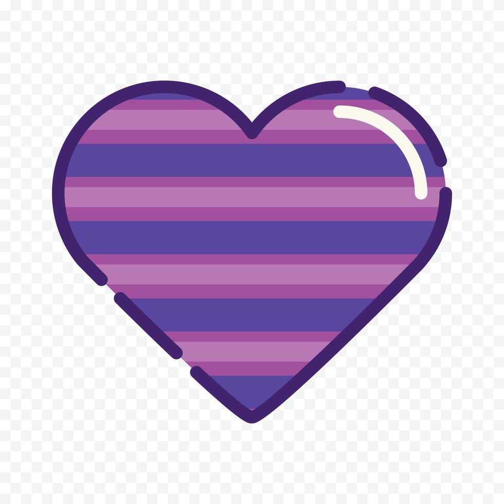 Purple heart illustration design on the white vector